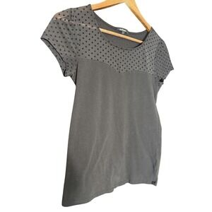 Ambiance Black Polka Dot‎ Sheer Mesh L Dark Romantic Whimsigoth Fairy Y2K